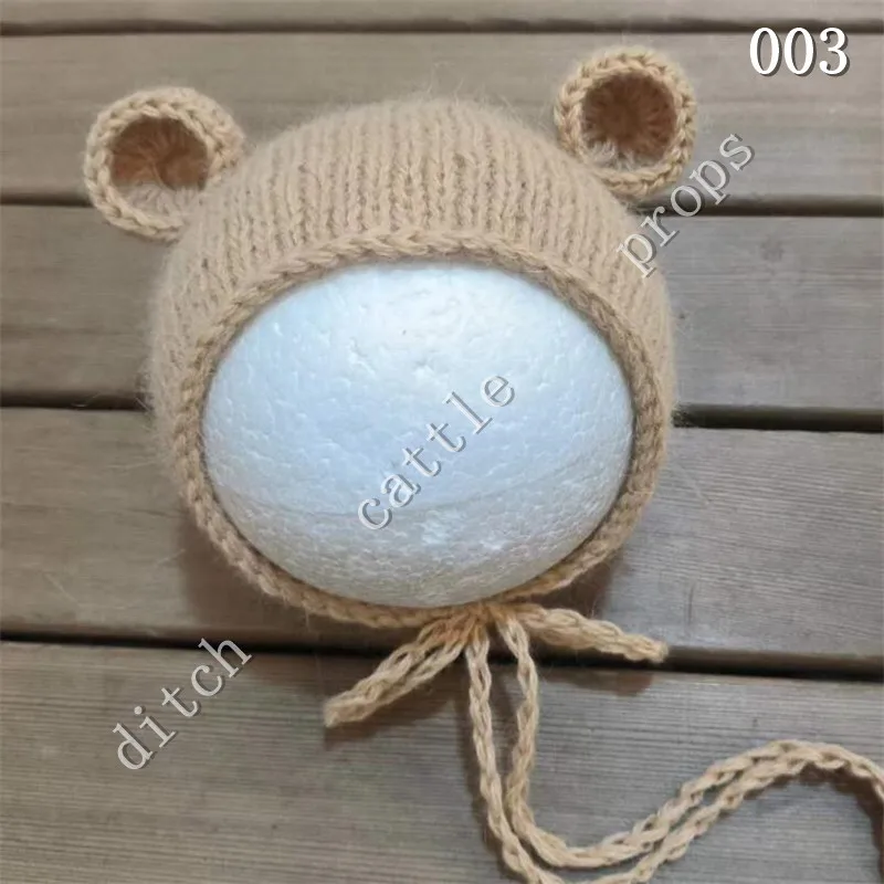 Newborn Hat Photography Props bonnet Baby Fuzzy Diamond Beanie Mink Cap Photography Accessories Clothing