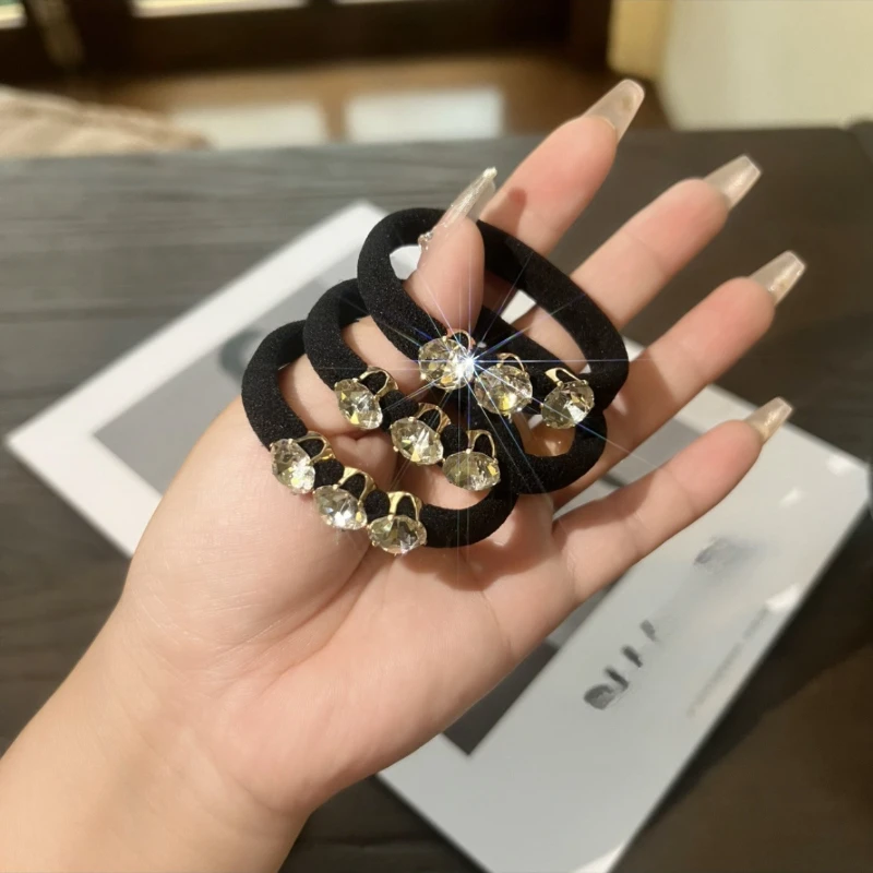 2PC Korean Cute Pearl Elastic Hair Bands Rubberband for Women Girls Hair Ties Rings Rope for Hair Accessories Ponytail Holder