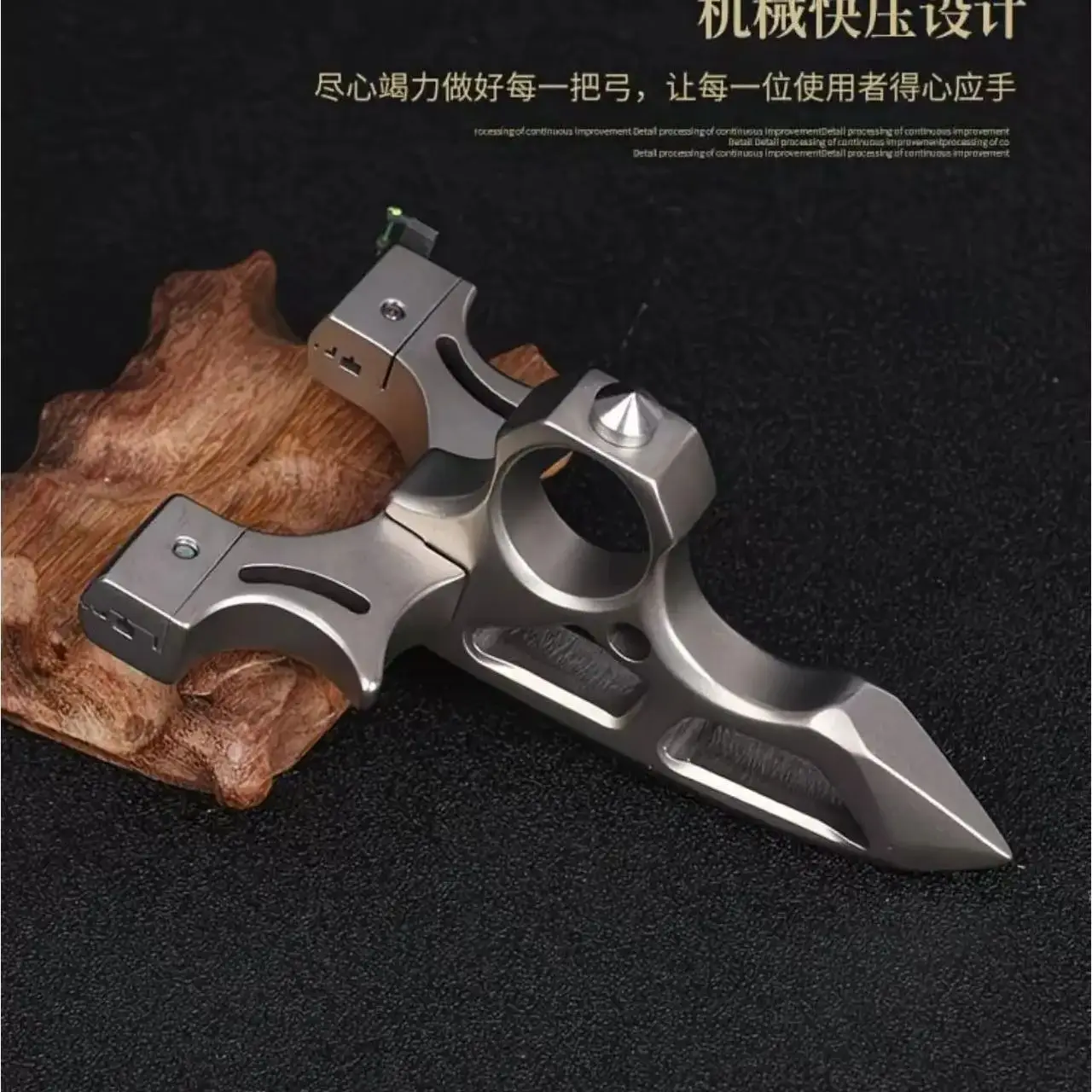 

NEW Stainless Steel Textured Leather High-precision EDC Quick-press Slingshot Portable Outdoor Camping and Hunting Equipment