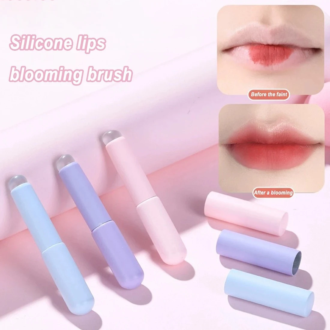 1/3 pçs silicone lábio e corretivo pincéis de maquiagem escova de silicone bálsamo labial gloss batom e corretivo escova multifuncional