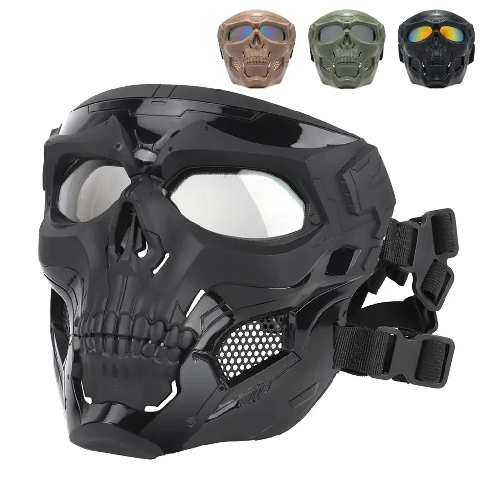 Cycling Colored Goggle  Windproof Full Face Mask  Skull Skeleton Mask  Paintball Game Tactical  Protection Helmet Mask