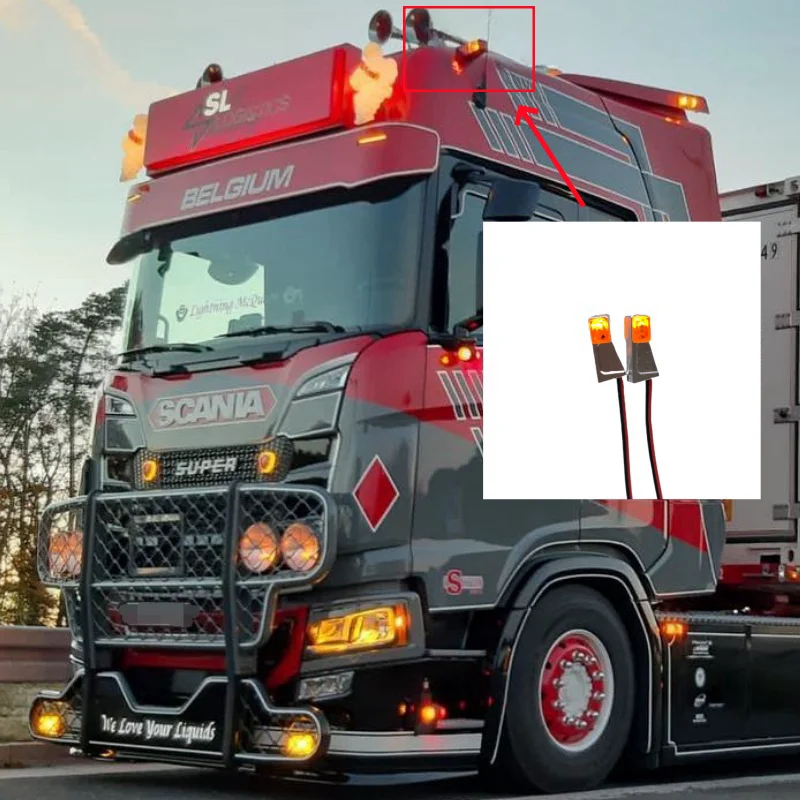 

LED Side Lights Position Lamp for Tamiya 1/14 RC Truck Scania 770s 56371 56323 Tractor Trailer Degree DIY Parts