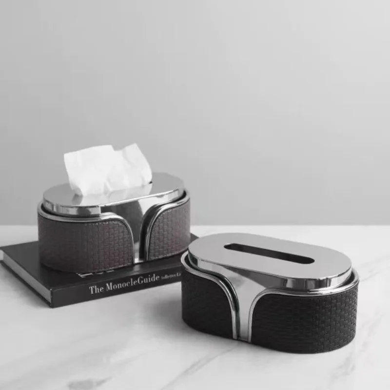 

Stainless Steel Tissue Box Living Room Luxury Tissue Box Restaurant Desktop Napkin Storage Box Home Decoration Accessories