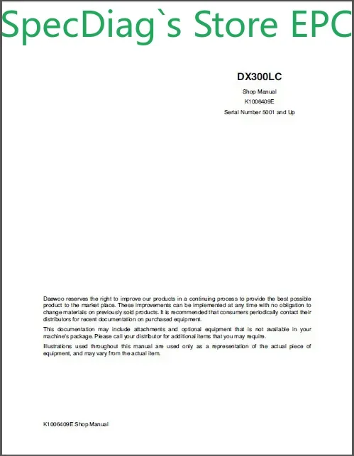 

SpecDiag для диаграмм проводов Doosan Колесные погрузчики Doosan, колесные экскаваторы и гусеничные экскаваторы, PDF