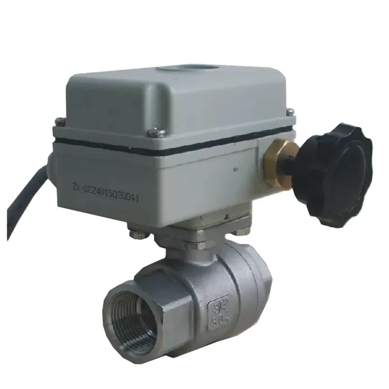 C600 Open Close Type C6004 Regulating Stainless Steel 2 Way Regulating Actuator Mini  Electric Ball Valve