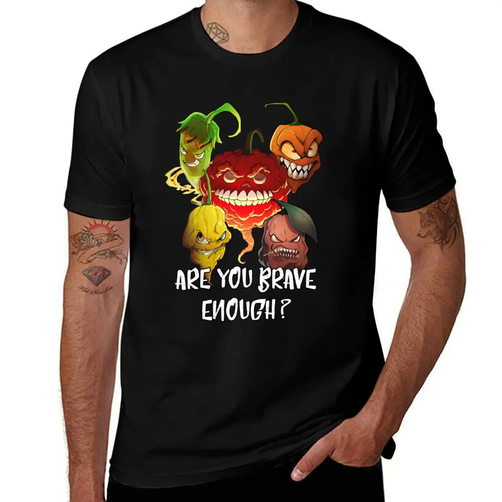 Hot Peppers Tees Lover T-Shirt t shirt for man 100 percent cotton T-Shirt