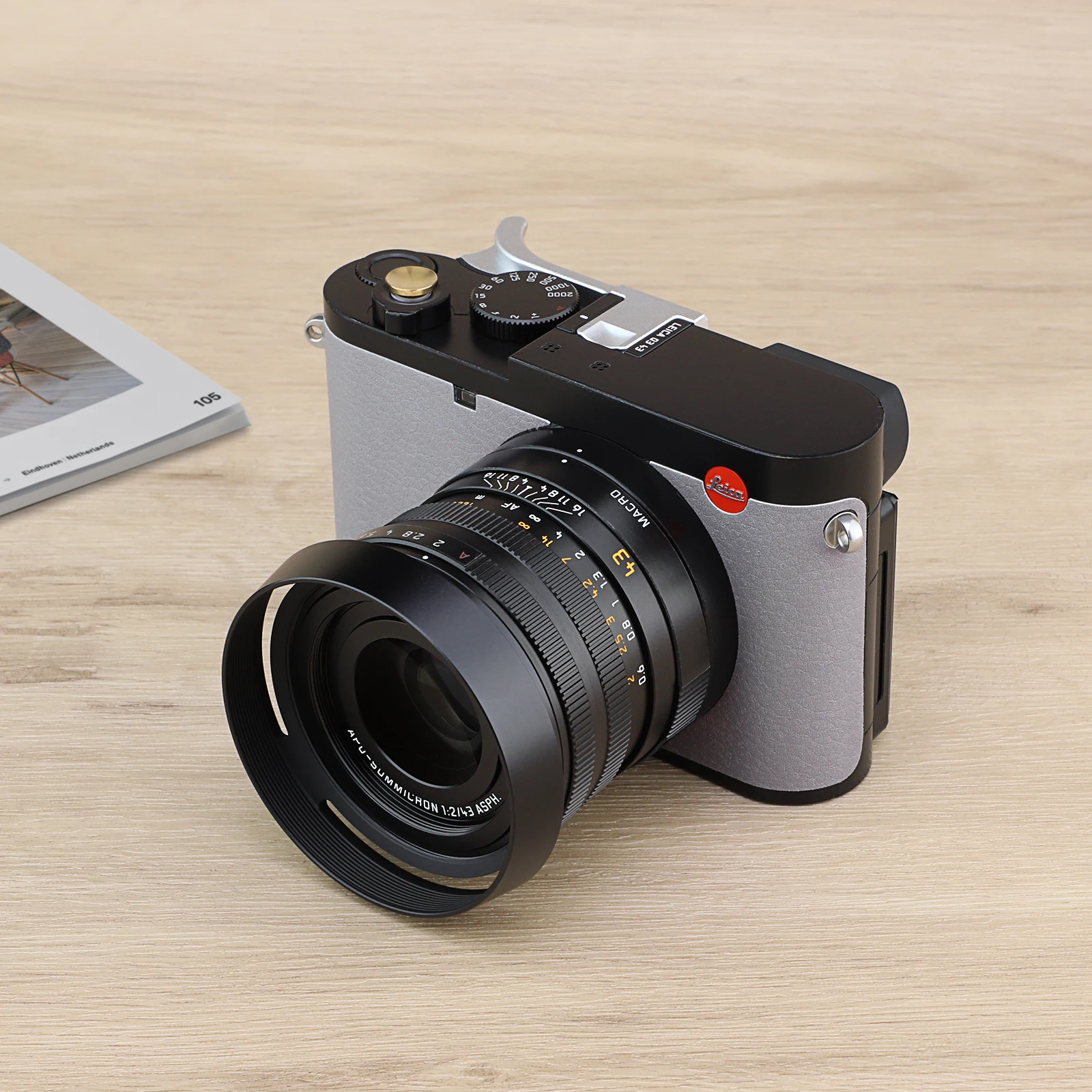 Haoge LH-LQ Metal Lens Hood Shade with Cap for Leica Q Q2 Q-P QP Typ 116 Typ116 Camera Black