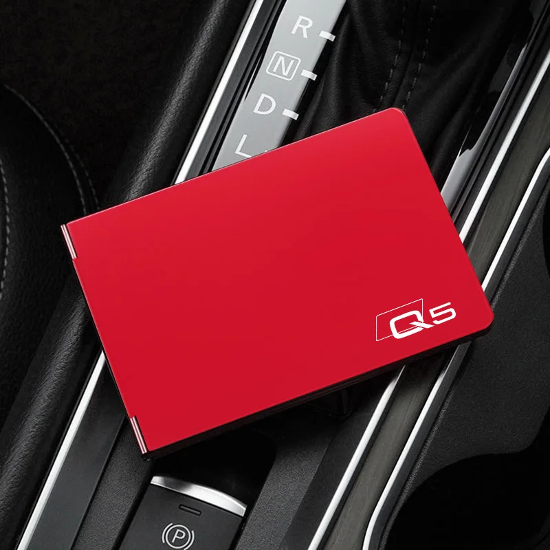 Car Metal Driver'S License Cover Key Card ID Bag Key Case Key Cover For Audi Q5 S line ABT Carplay 8j gril 2024 Accessories Logo