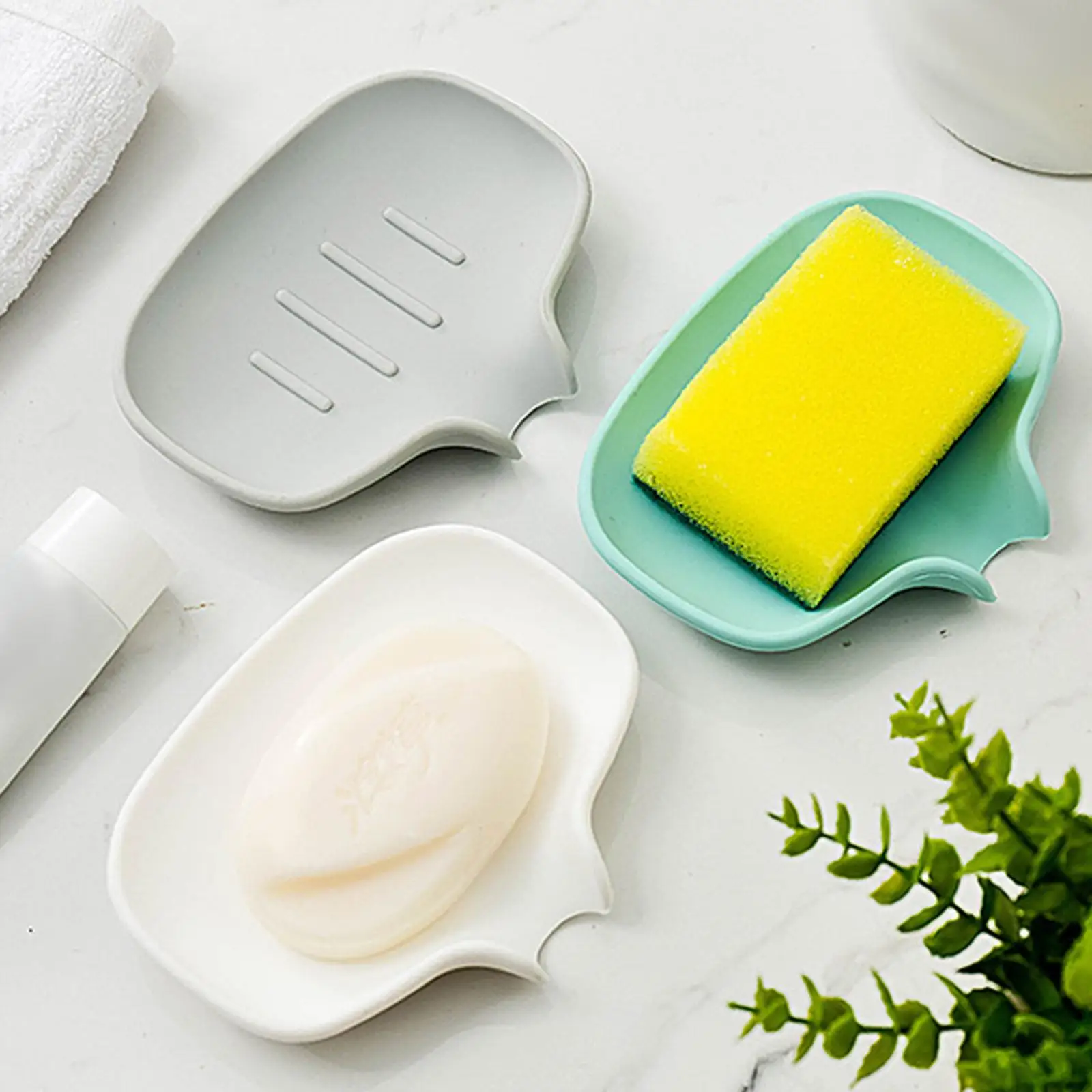 Self Draining สบู่กล่อง Organizer ยืนผู้ถือสบู่สําหรับอ่างล้างจาน Gadgets