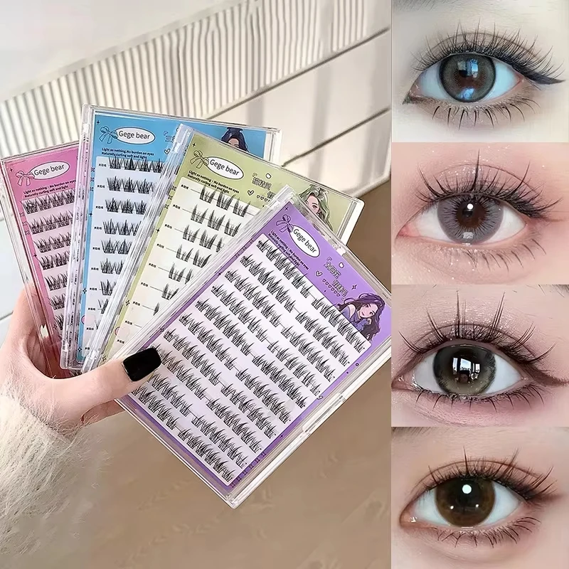 Künstliche Wimpern im Sonnenblumen-Design - 90-120 Büschel, ohne Klebstoff, einfache 3-Schritt-Anwendung, natürlicher Look, perfekt für Anfänger