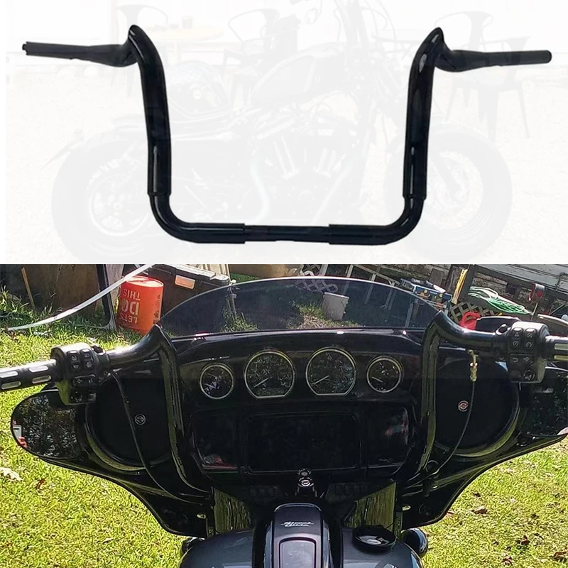 

Motorcycle ape hanger handlebars 38mm 12" 14"16" black/chrome rough-hewn high handle for Harley Street Glide 2007-2023