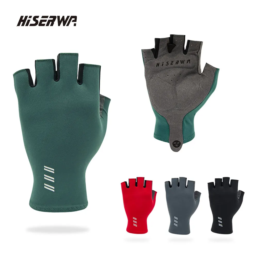 HISERWA Cycling Gloves Men Women Half Finger Anti Slip Shock Pad Bike Gloves Breathable MTB Road Bicycle Riding Cycling Gloves