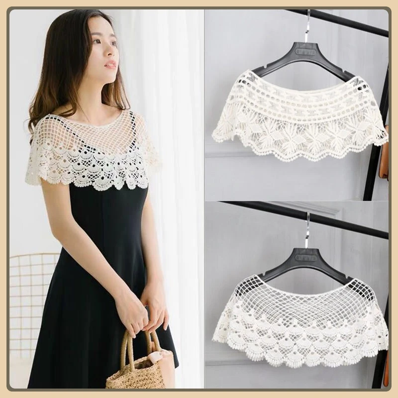 

New Korean version dress lace small shawl versatile hollow blouse women's summer small coat small vest sleeveless shirt