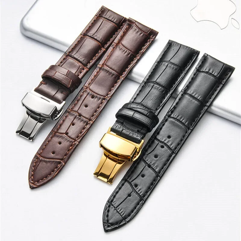 

Genuine Leather Crocodile Band Strap for Apple Watch Ultra2 9 8 7 6 5 4 3 2 SE2 Butterfly Buckle Band For iWatch Ultra 49mm