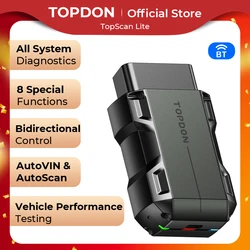 TOPDON TopScan Lite Scanner Strumento diagnostico intelligente Guida di riparazione DTC Lettore di codici Bluetooth OBD2