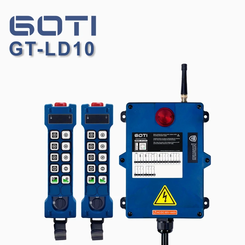 Industrial Wireless Remote Control GT-LD10 Hoist Crane Lift Switch 10 Dual Speed Buttons for Truck Hoist Crane