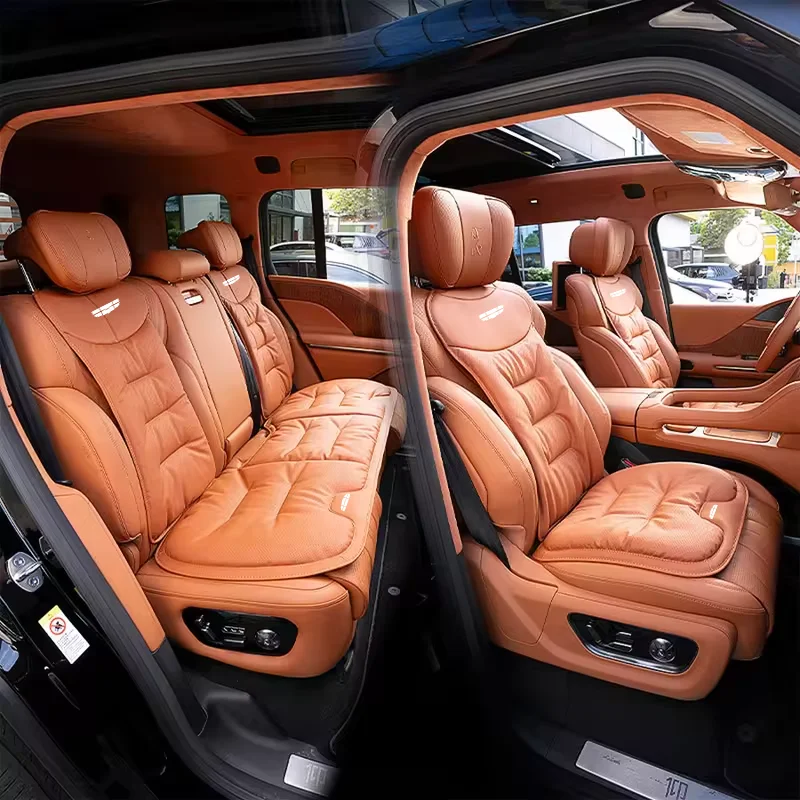 Auto-Sitzbezüge Vorne Hinten Atmungsaktives Naape-Leder Kissen Rutschfester Autositzschutz Matte Polster Für Alle Jahreszeiten Für Geely Geome – Detail 6