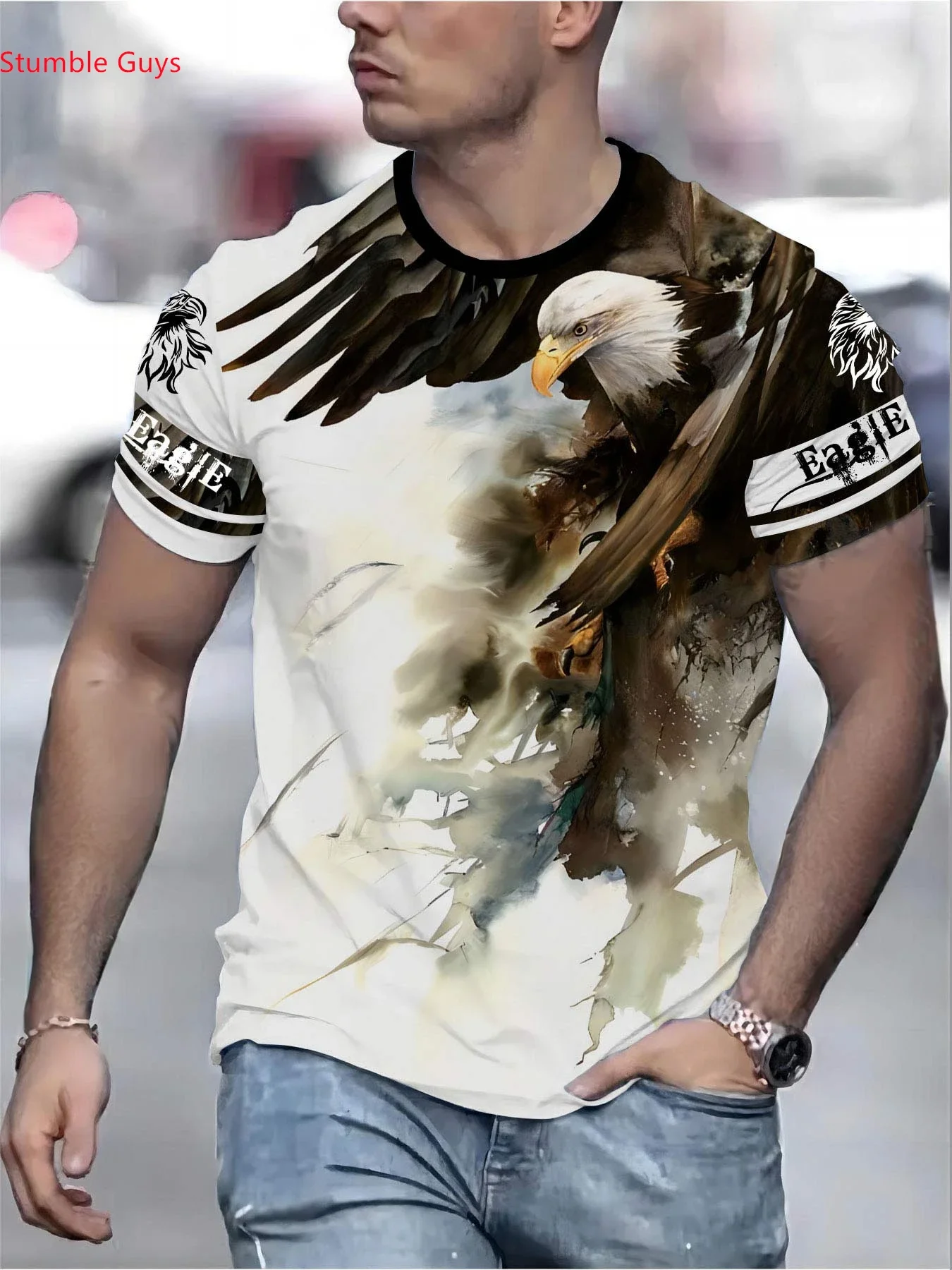 

Casual Breathable Printed Men's T-Shirt Summer Fashion Short Sleeve Quick Dry Jersey Street Sportswear Tops