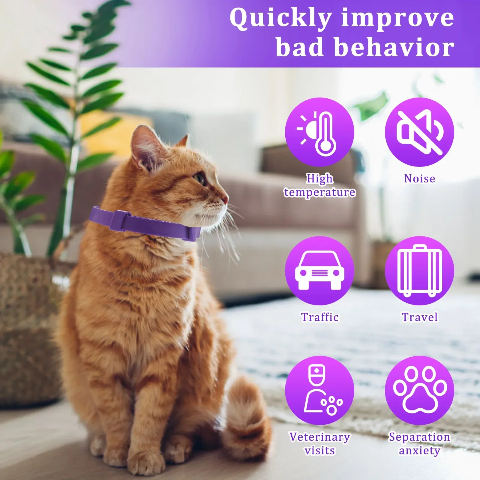 4pcs Calming Collar Trimmable Waterproof Cat Calm Collar Cat Pheromone Collar With 30 Days Anti Anxiety Relief Stress Effect