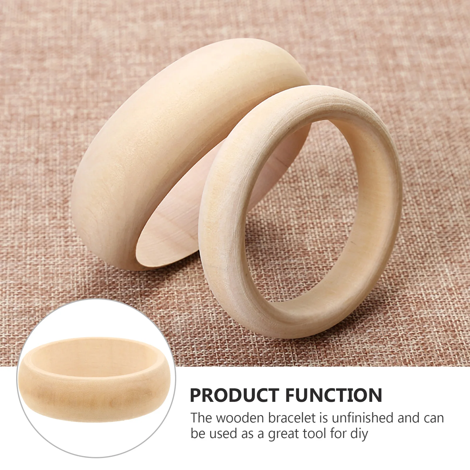 

4 Pcs Wooden Bracelets for DIY Unfinished Natural Wood Bangle Kids Craft Handmade Toy Stress Relief Painting Accessories