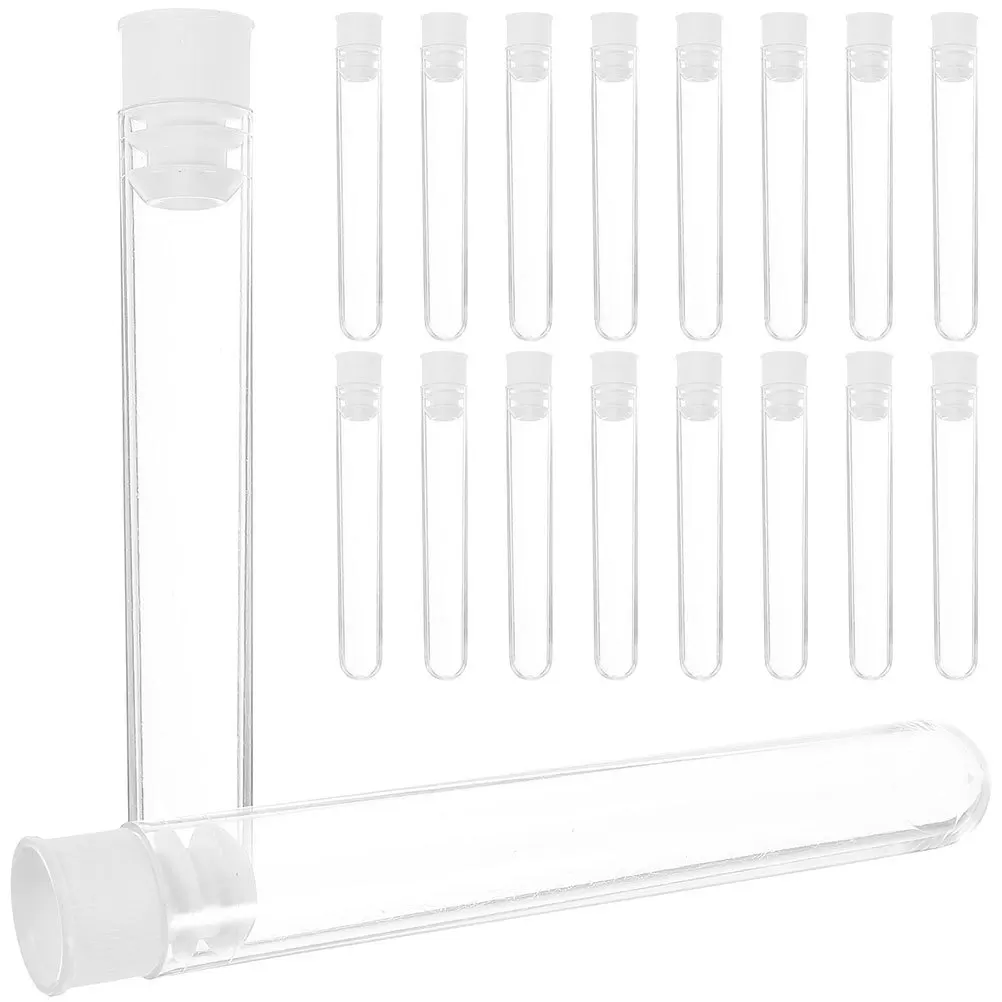 100 قطعة أنابيب اختبار بلاستيكية شفافة قبعات صغيرة لوازم أنابيب اختبار صغيرة محمولة لتجربة خرز تخزين الحلوى