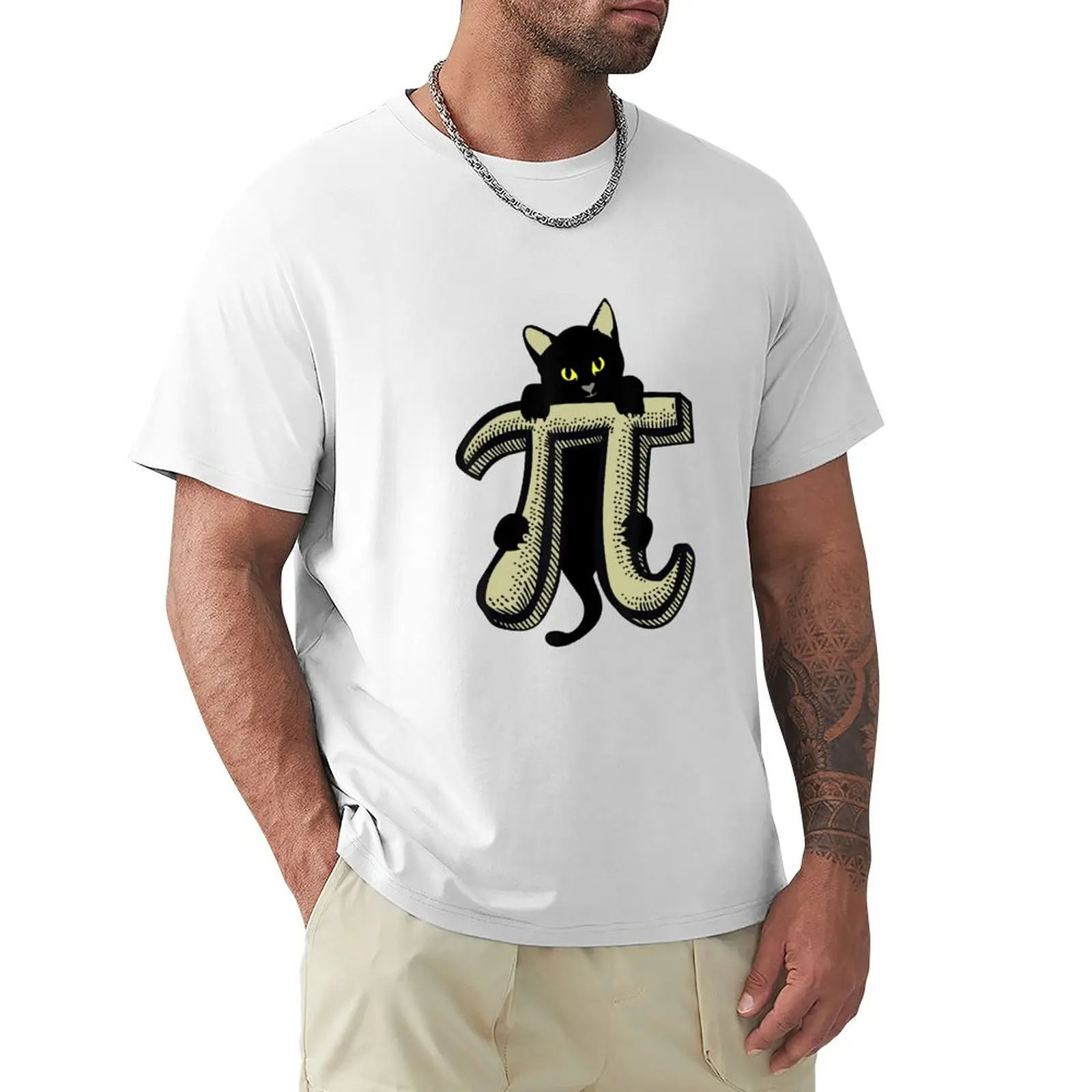 

Cat Pi Teacher Student Cat Lovers Gift Pi Day T-Shirt vintage quick drying graphics plain white t shirts men
