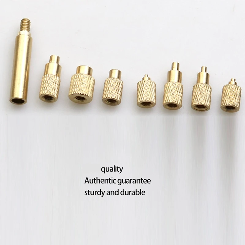 Tuerca de inserción térmica Punta de hierro T12 Punta de soldador Inserto Punta de rosca interna M2-M8 Kit de inserción de tuerca caliente de latón-A22G