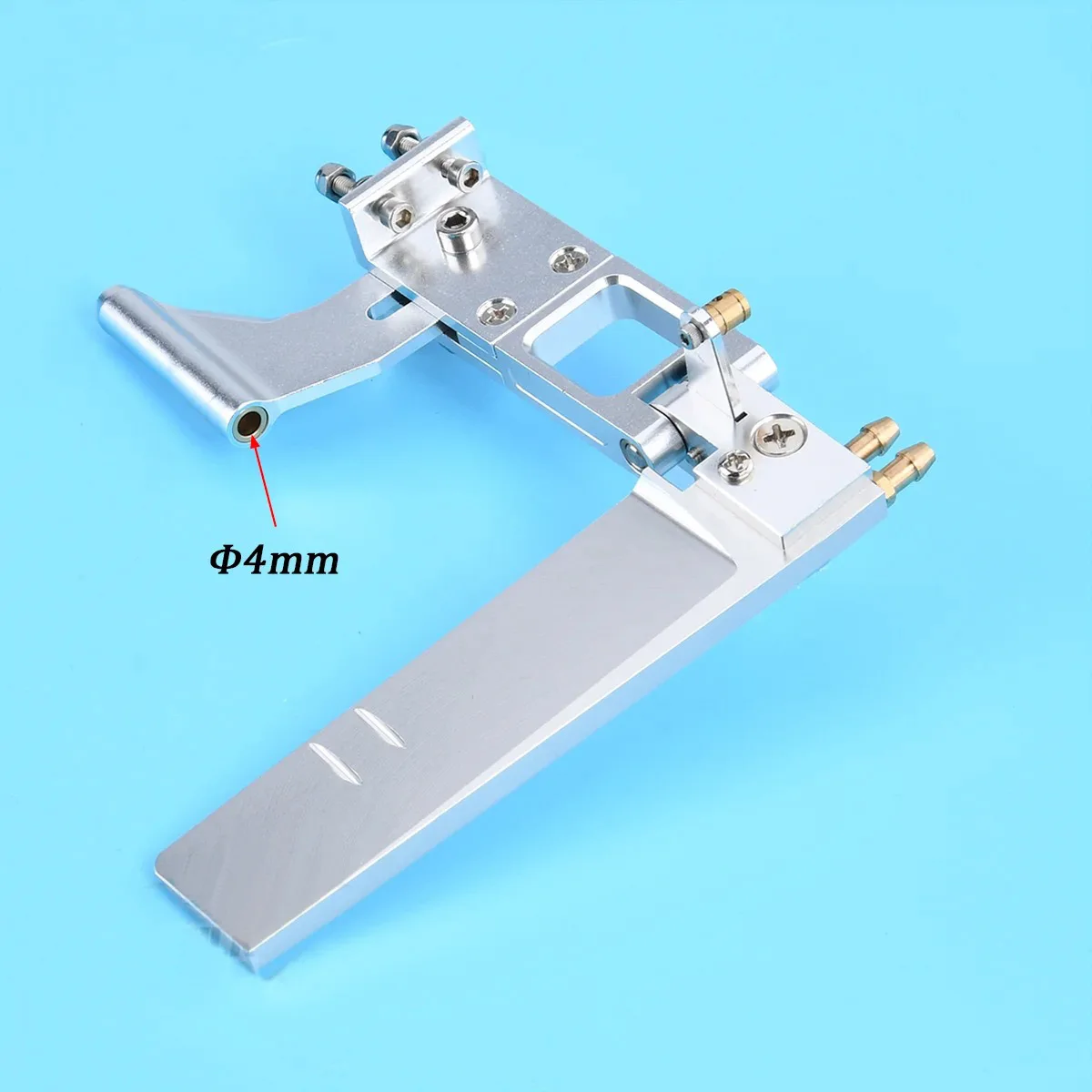 Gouvernail absorbant l'eau en aluminium, 4.0mm x 110mm, avec support d'arbre arrière de 4Mm pour pièces de bateaux à réaction RC