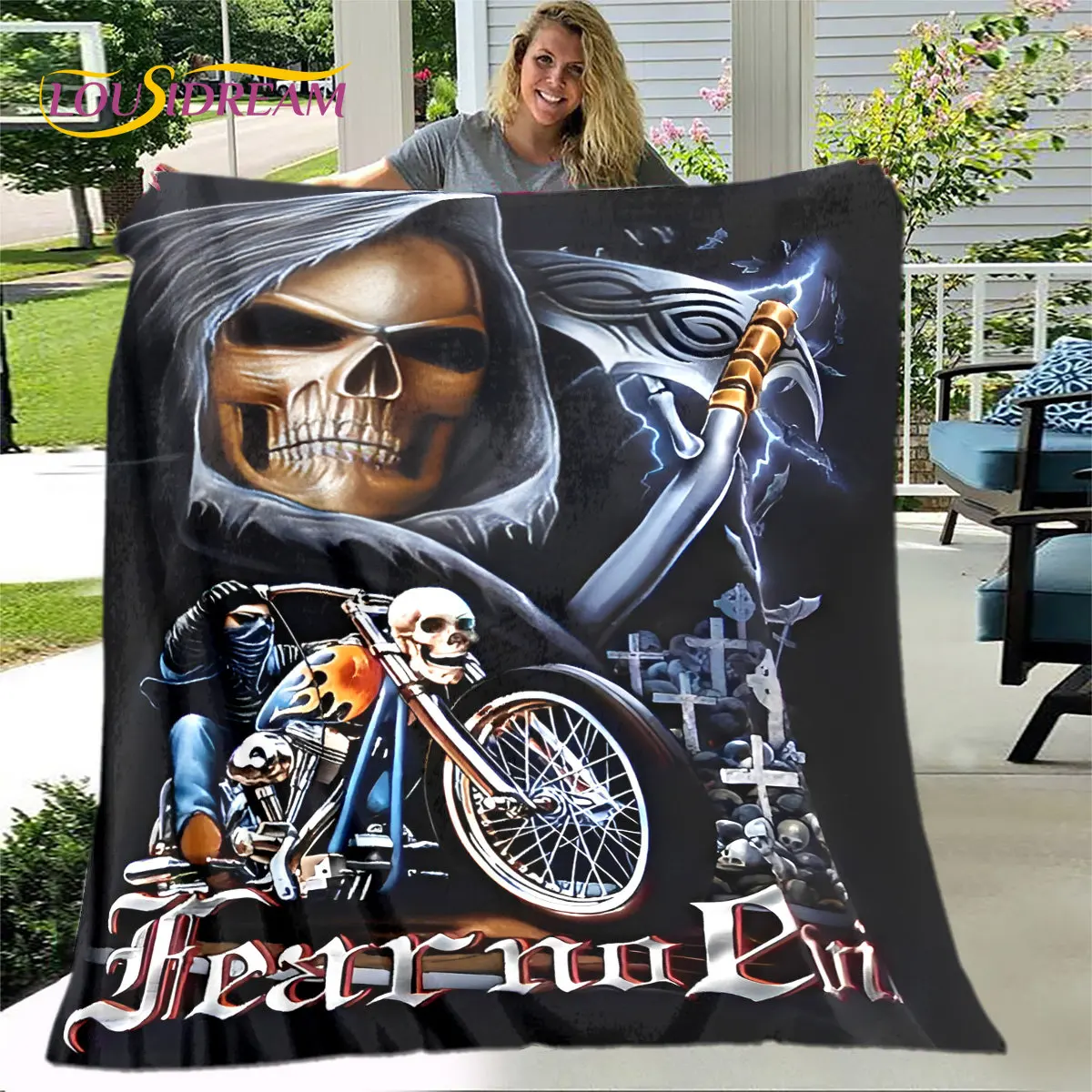3D Retro Vintage Motorcycle Eagle Soft Plush Blanket,Flannel Blanket Throw Blanket for Living Room Bedroom Bed Sofa Picnic Cover