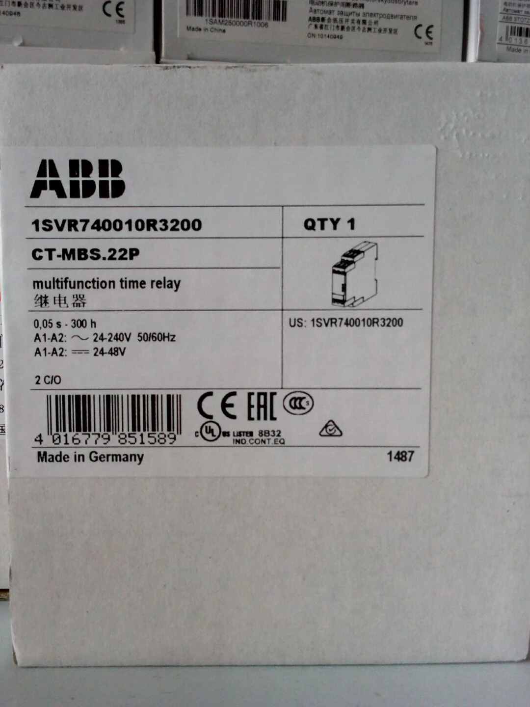 Brand New Original Genuine ABB Time Relay CT-MBS. 22P Voltage 24-48VDC24-240VAC.