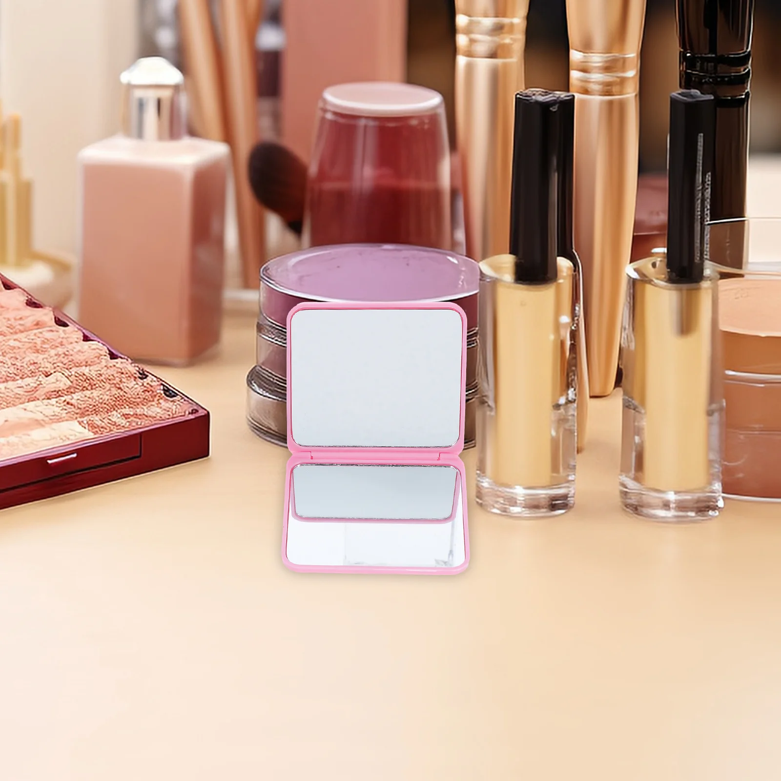 

4Pcs Mini Folding Makeup Mirror Portable Compact Double Sided High Definition Small Mirror for Women Travel Purse Handbag Cute