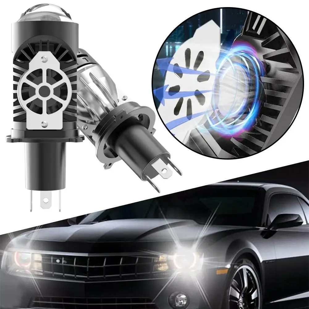 1/2 Uds Auto H4 lente de proyector LED bombillas de faros de coche 150W CANBUS Turbo Auto bombilla H4 Led motocicleta bombilla alta baja 12V 24V 6500K
