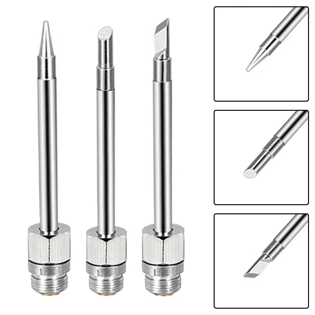 510 Interface Soldering Iron Tip, 2inch Length, 8W Welding Accessories, Silver Plated Copper, Portable USB Rework Tool