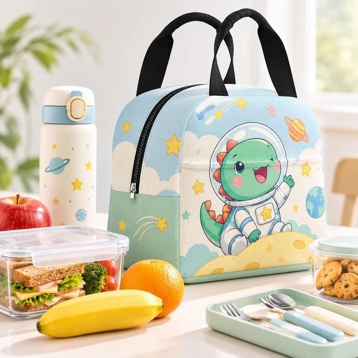 Personalized Lunch Bag with Custom Print, Insulated Lunch Tote with Handle and Zipper, Food Cooler for Office, School, Travel