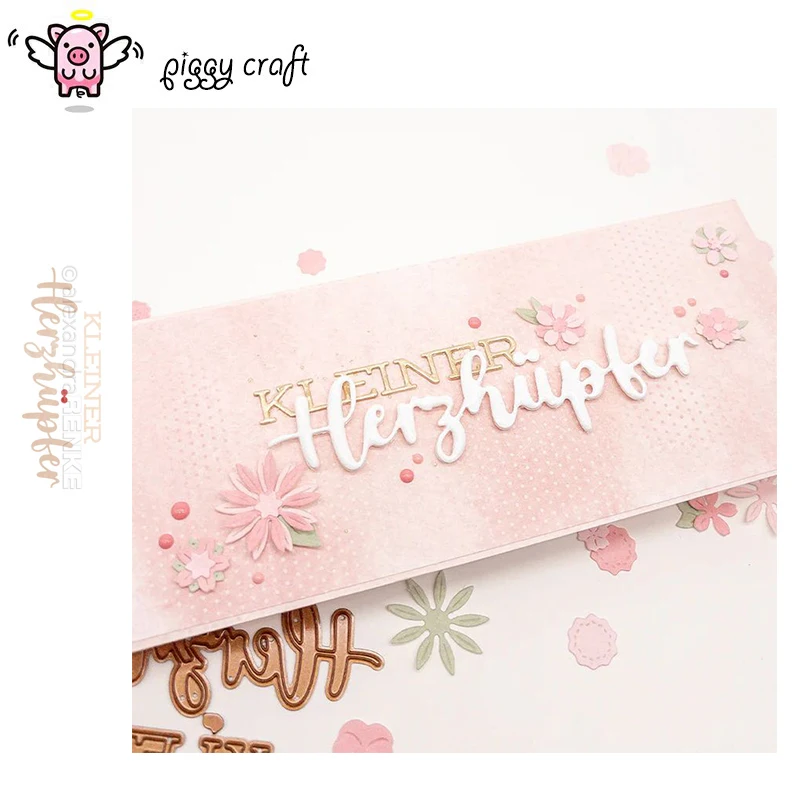 Piggy Craft Metall-Stanzformen, geschnittene Form, Kleiner Herzhuepfer, Brief, Sammelalbum, Papier, Basteln, Messerform, Klingenstanzer, Schablonen