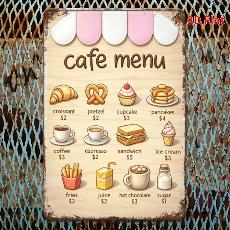 2D Flat - Decorative Sign 2D Flat - [2Dflat] 1pc: Menu Theme Humorous Farm Decorations, Easy Courtyard Artworks, High-Quality Pr