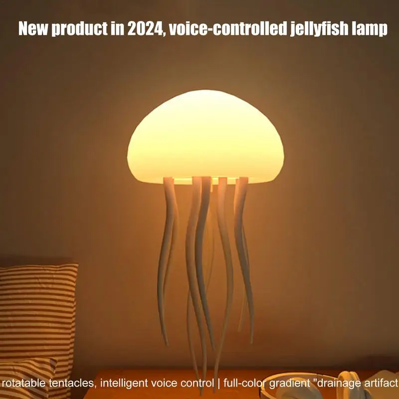 Jellyfish Mood Lamp LED Jellyfish Night Light Portable Jellyfish Lamp Jellyfish Decorations Smart Table Lamp for Bedside Desk