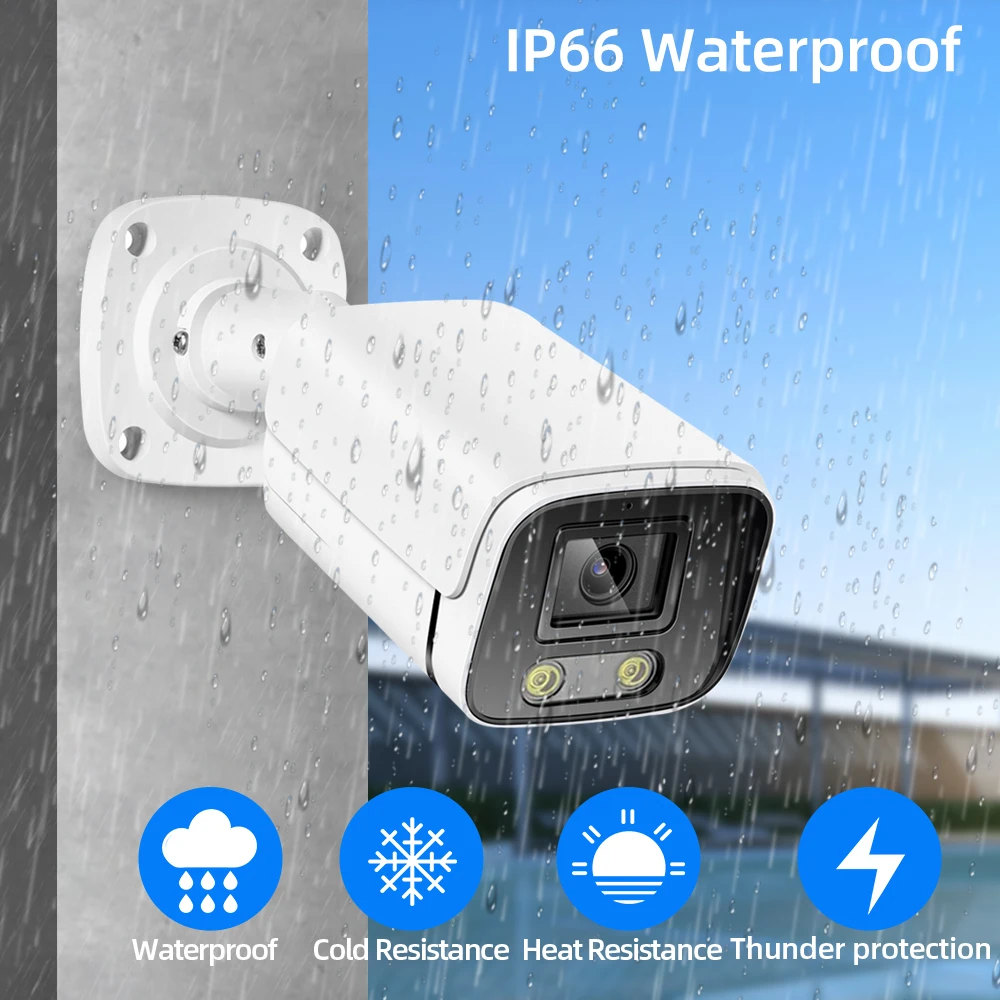 8MP Face Full Color Night Vision Security Camera 4K IP66 Outdoor AHD CCTV Video Surveillance Camera HD 8MP 5MP Bullet IP Cam