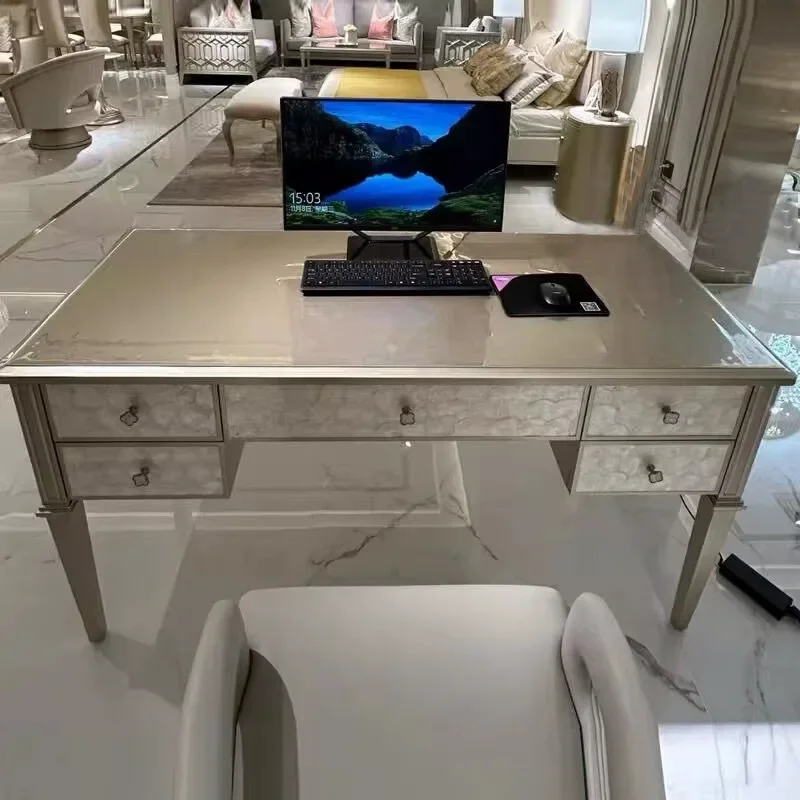 Desk bedroom new dresser makeup table high-end study solid wood storage locker