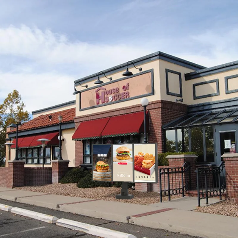 op maat. Fast Food Stand Frame Buiten Coffee Shop Outdoor Restaurant Display Drive Thru Led Digital Menu Board