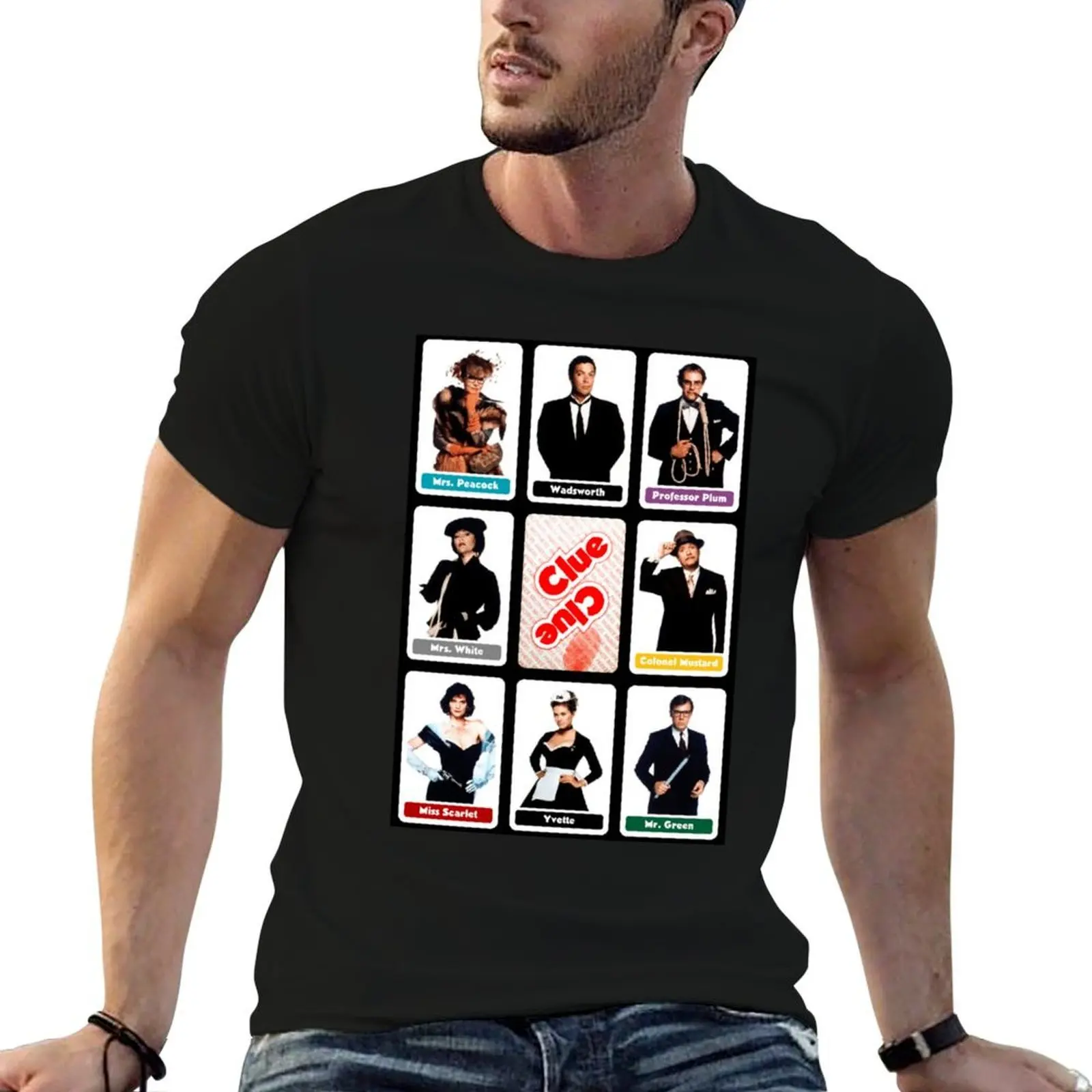 Clue (1985) - Cartes des suspects classiques. T-shirt uni coupe classique