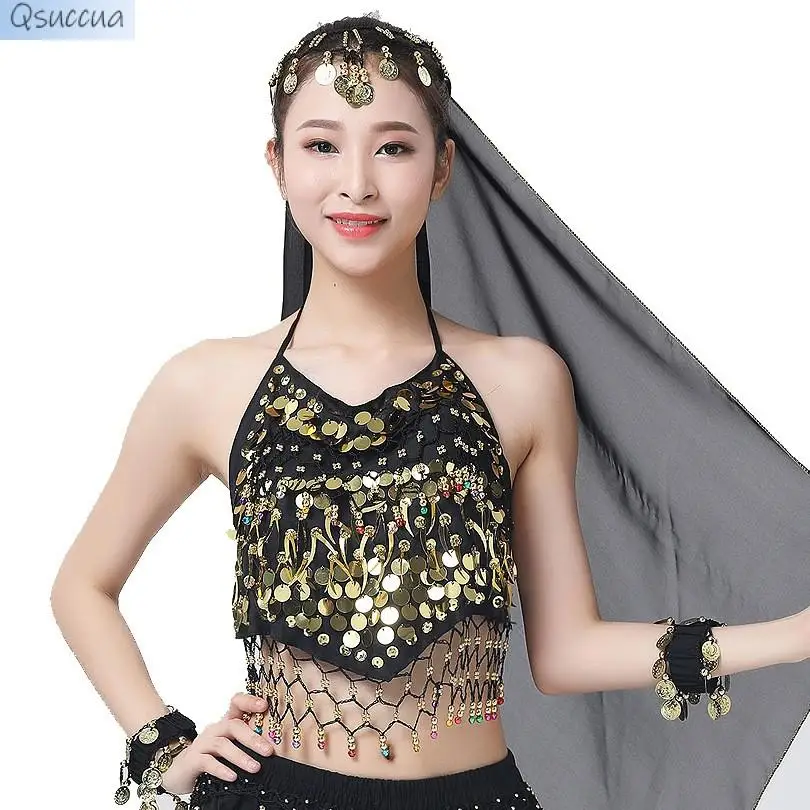 Belly Dance Performance Clothes Tops Dance Clothes Indian Dance Sequined Performance Bras