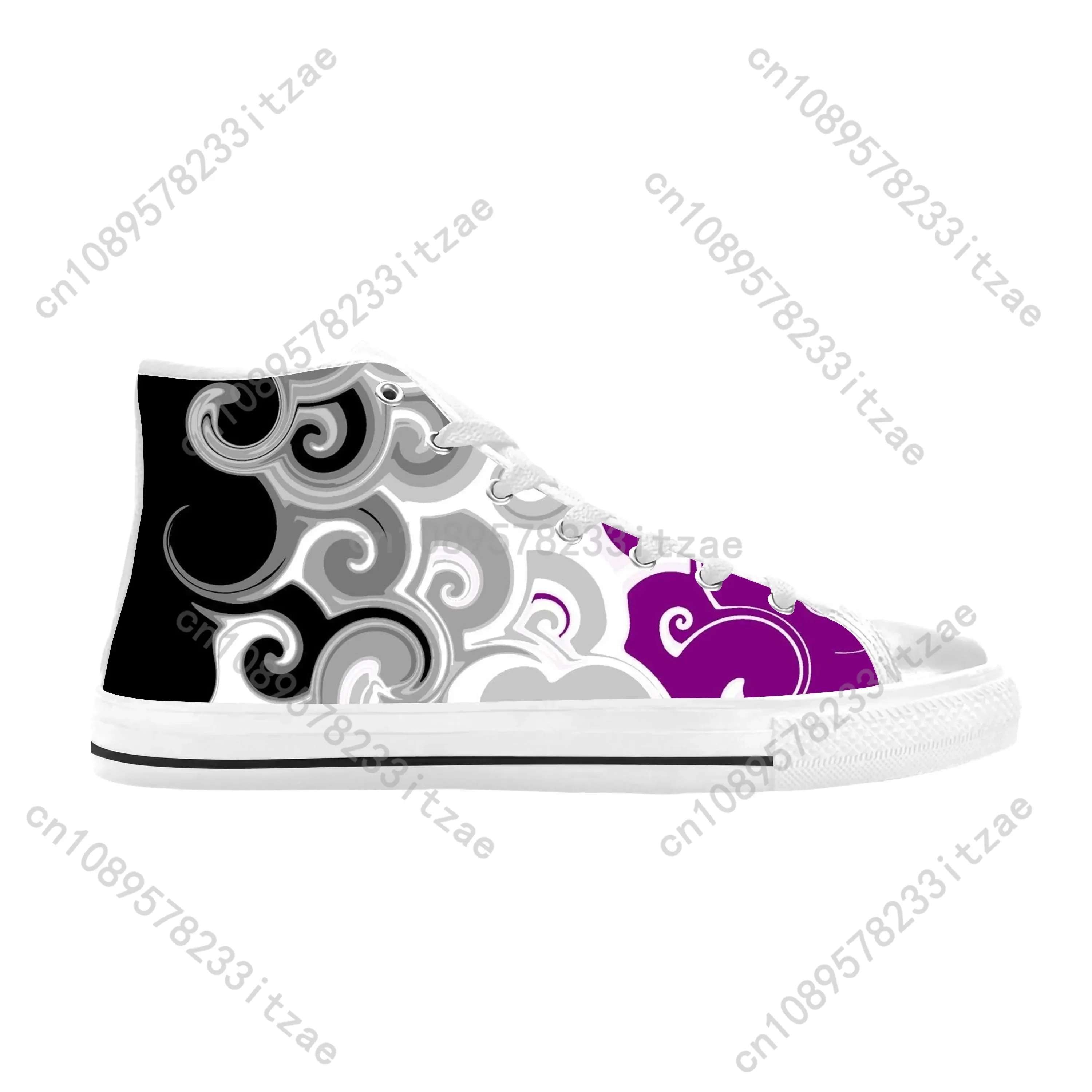 Asexual Pride Ace Flag Asexuality Aromantic Funny Casual Cloth Shoes High Top Comfortable Breathable 3D Print Men Women Sneakers