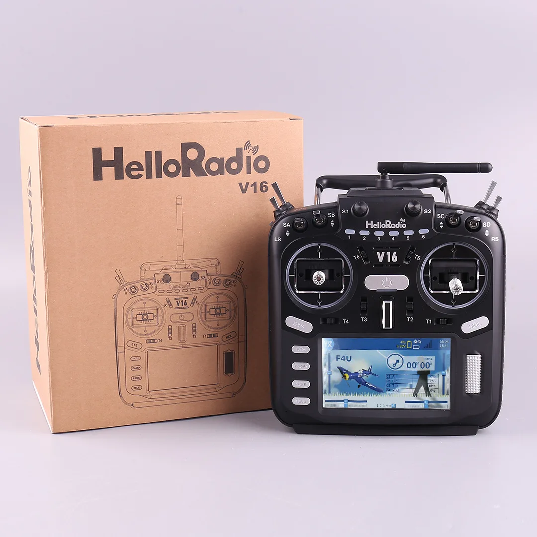 

HelloRadio V16 MAX Voice Control RC Transmitter Motion Sensing Color CNC Metal Gimbal Multi-Protocol for FPV Drone