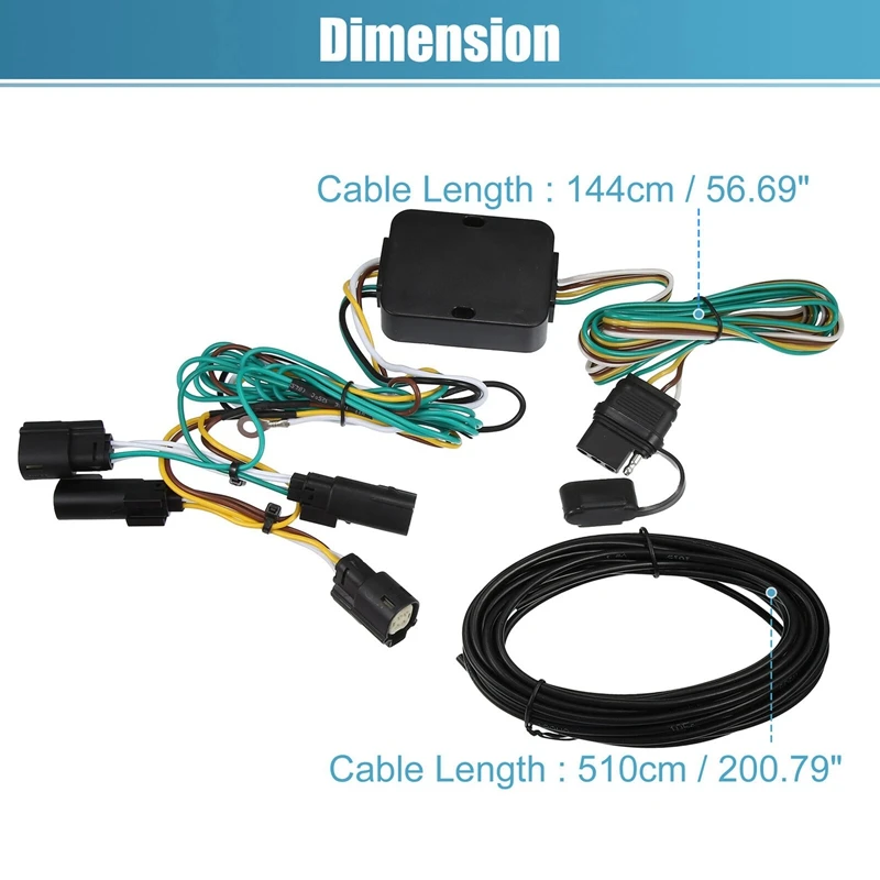 4 Way Trailer Wiring Harness Connector Plug Replacement 56327 118643 For Ford Transit-150/250/350 2015-2021