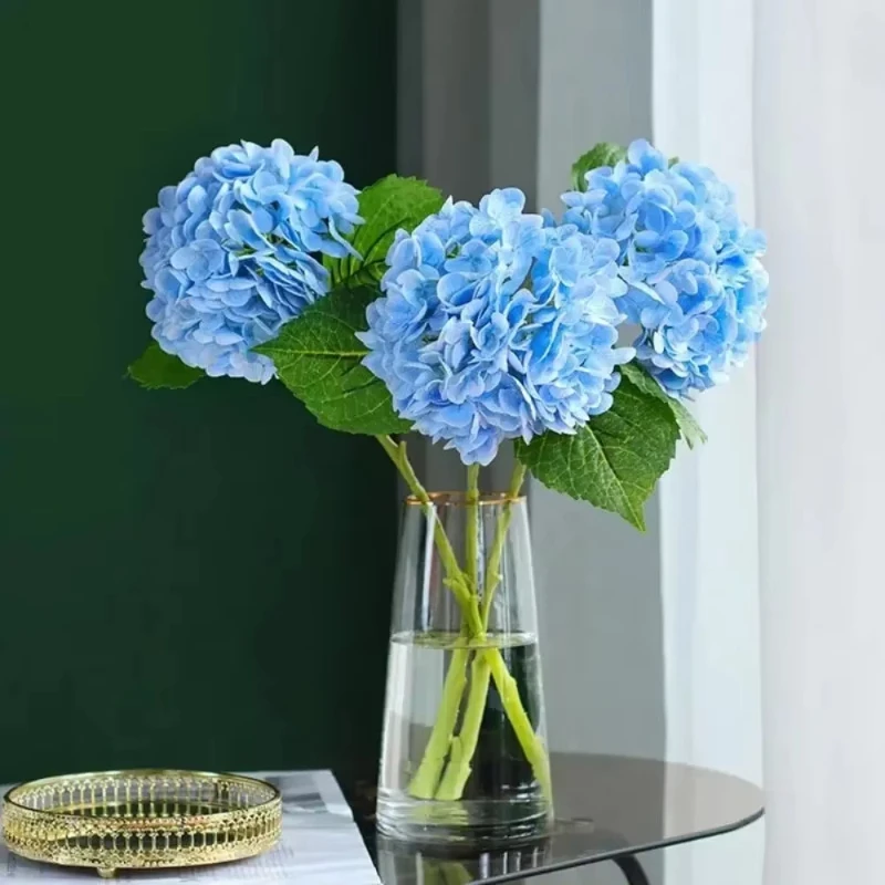 Artificial Hydrangea Ball Long Bouquet True Touch Latex Embroidery Flower Home Decoration Wedding Bridal Bouquet 52cm