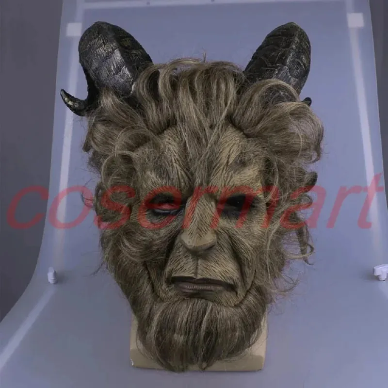 Cos Mask 2017 película caliente belleza la bestia Adam Prince máscara Cosplay máscara de terror casco de látex fiesta de Halloween