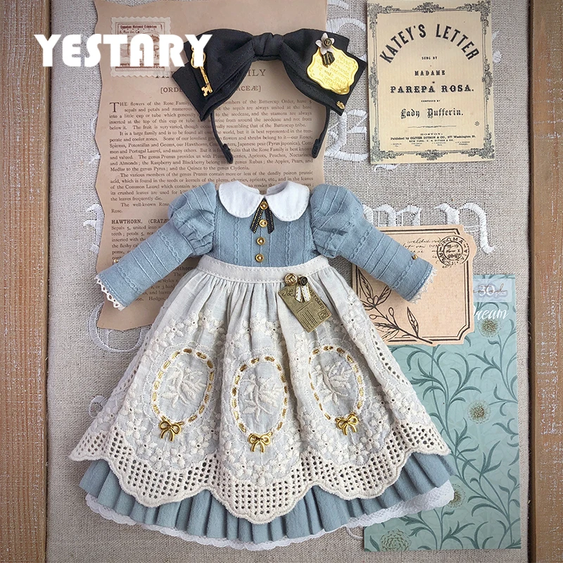 

YESTARY 1/6 BJD Doll Clothing Dolls Accessories Fashion DIY Women's Dress Vintage Letter From Afar Skirt Girl Gift Free Shipping