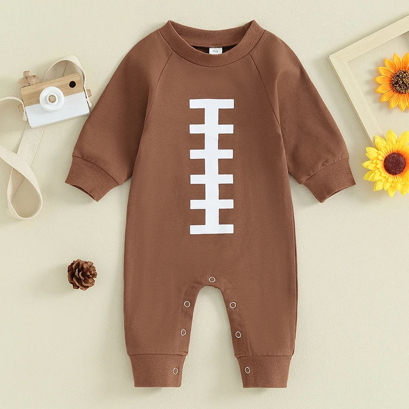 

Toddler Baby Sweatshirt Rompers Rugby Element Print Long Sleeve Jumpsuit Pants for Newborn Infant Cute Clothes