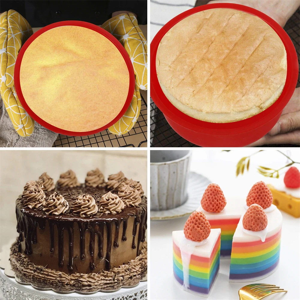 

4-Inch Silicone Mini Round Mold, Silicone Cake Pan, Reusable for Cupcakes, Layer Cakes, Cheesecakes, Rainbow Cakes, Kitchen Tool